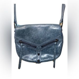 Botkier Leather Crossbody Messenger Bag Women's Navy Blue